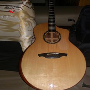 淄博手工吉他|客户定制款WK-026-GA印玫背侧板
